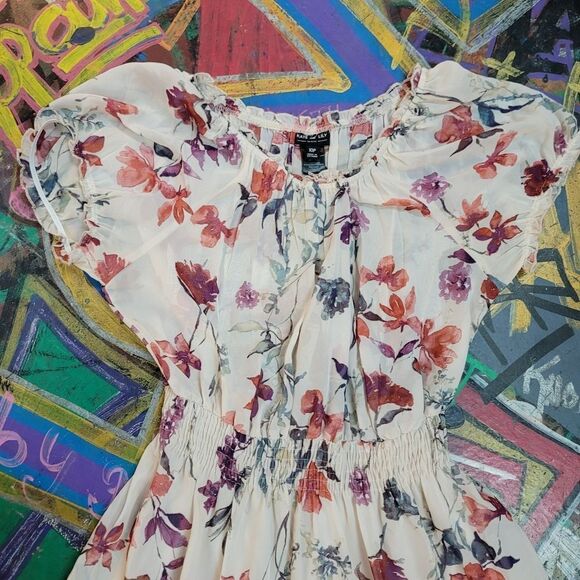 Kate and Lily floral ruffled dress size 10P - sheer top half - Boho Chic - Picture 2 of 10